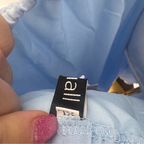 NWT Blue Tiered Midi Dress | Scallop Trim Sundress Cottagecore Brunch Style XL - Picture 7 of 9